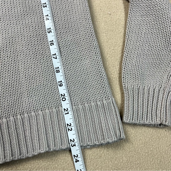 Eddie Bauer Sweater Womens Small Gray Roll Neck Chunky Knit Pullover Fisherman - Picture 3 of 7